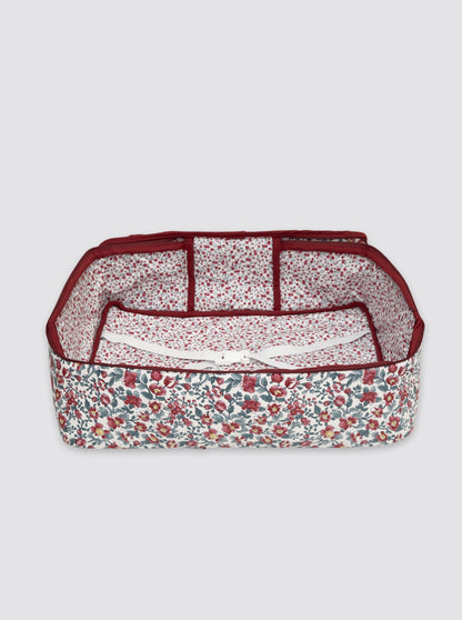 Sac de maternité Flor en velours côtelé, bordeaux