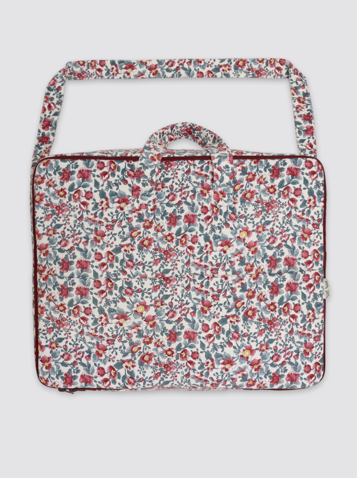 Sac de maternité Flor en velours côtelé, bordeaux