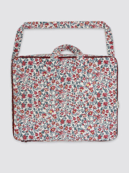 Sac de maternité Flor en velours côtelé, bordeaux