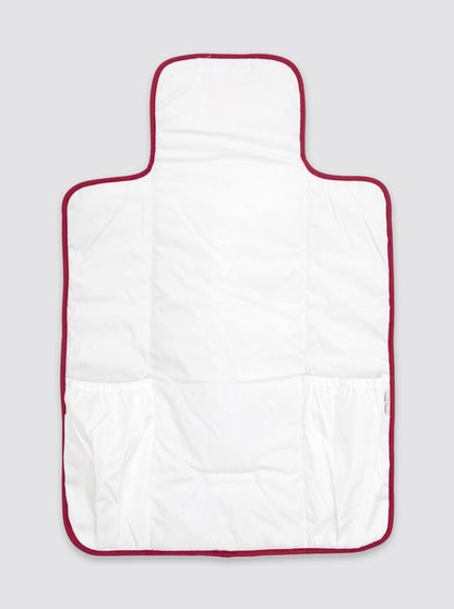 Matelas à langer à poches, velours côtelé fleuri, bordeaux