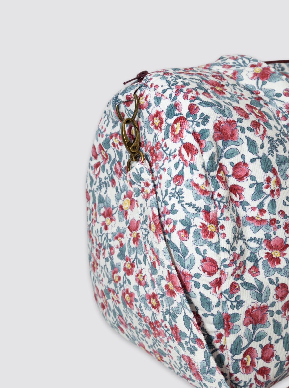 Sac de voyage en velours côtelé Flor, bordeaux