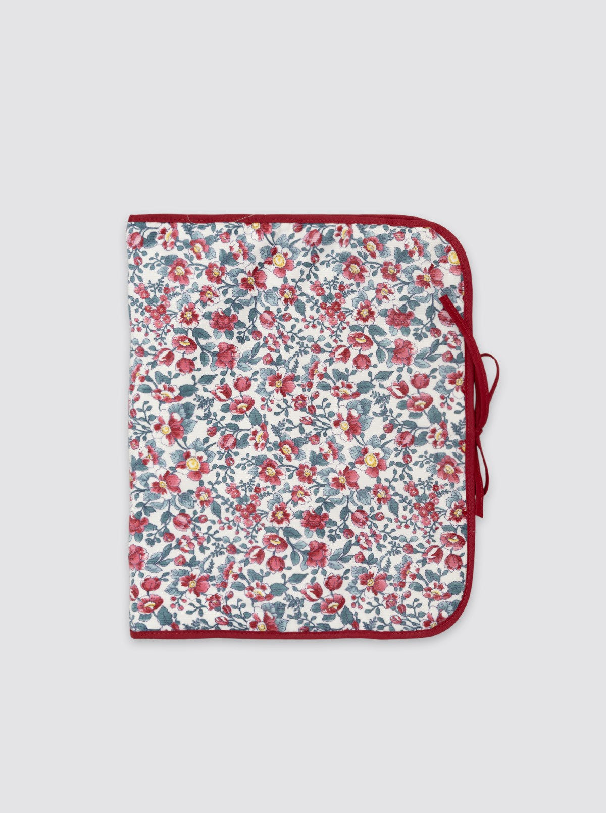 Sac organisateur de vêtements en velours côtelé bordeaux à motif floral