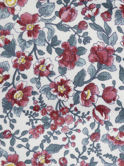 Sac de maternité Flor en velours côtelé, bordeaux