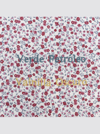Sac organisateur de vêtements en velours côtelé bordeaux à motif floral