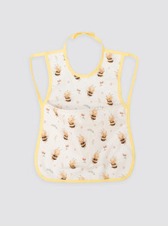 Bavoir à poche fleurs abeilles