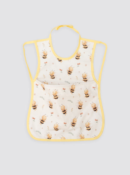 Bavoir à poche fleurs abeilles