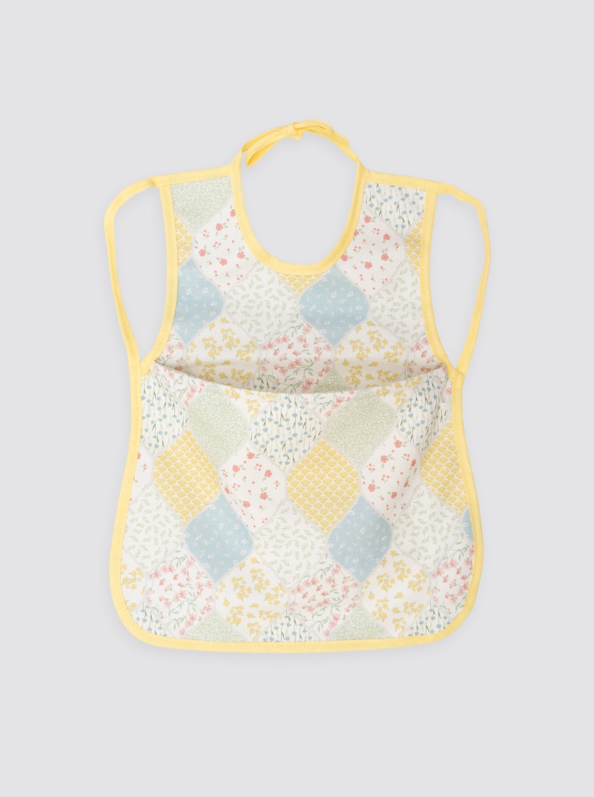 Bib with Pocket Floral Patchwork