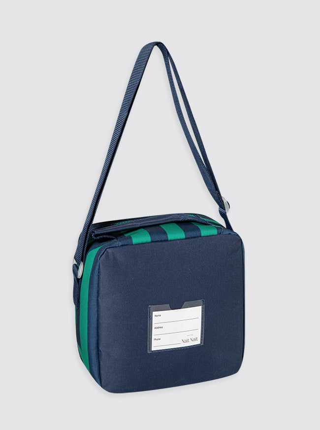 Bolsa Térmica Cuadrada Rayas Marino y Verde