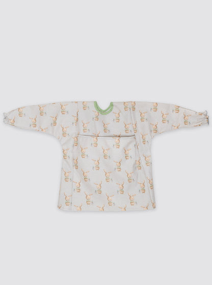 Baby bib with pocket, rabbit and duck