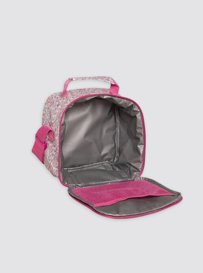 Square Thermal Bag with Pink Flowers for Girls
