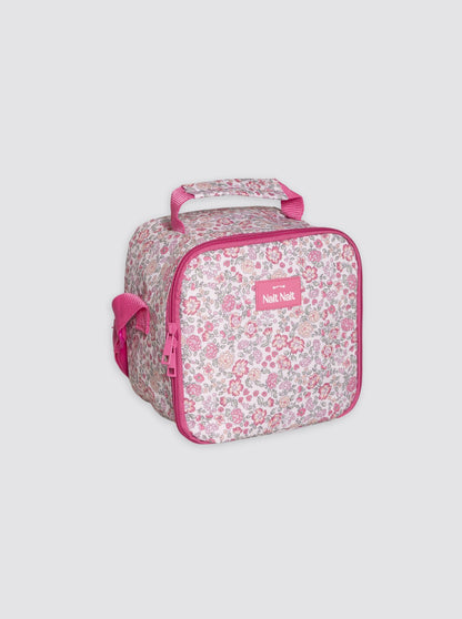 Square Thermal Bag with Pink Flowers for Girls