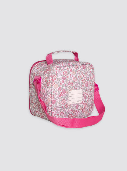 Square Thermal Bag with Pink Flowers for Girls