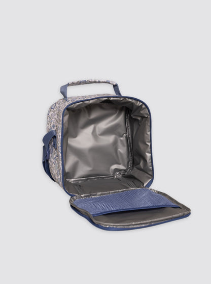 Bolsa Térmica Cuadrada Flores Nina Azul