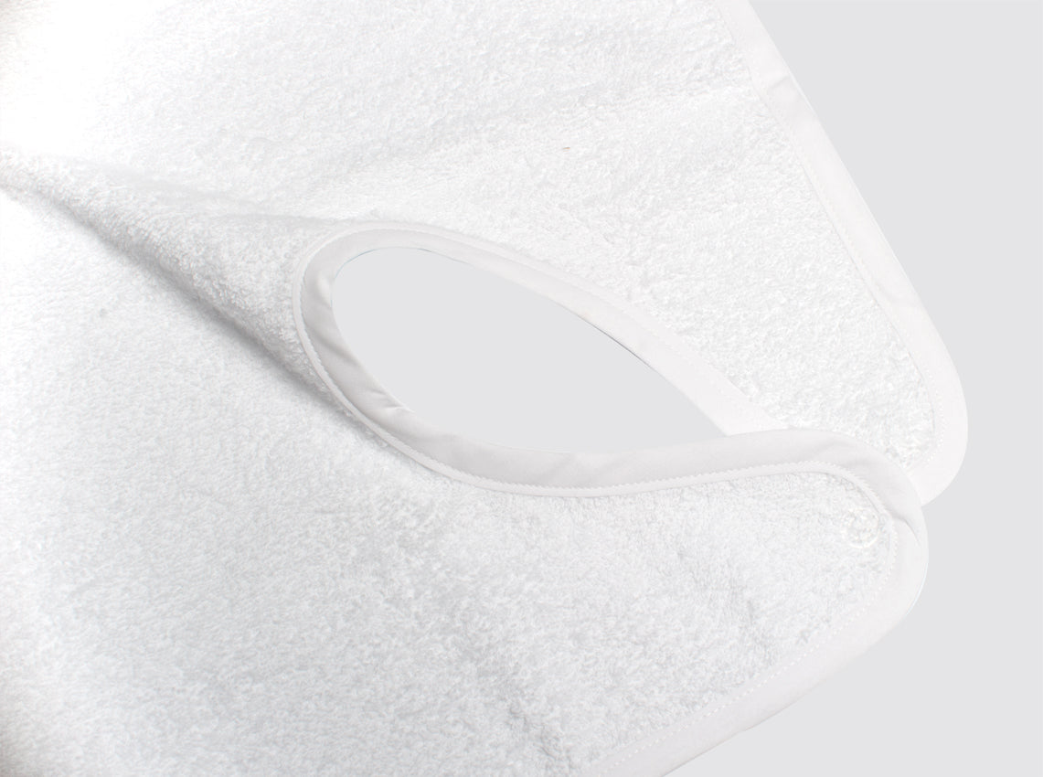 Toalla Baño Bebé Tira Bordada Blanca