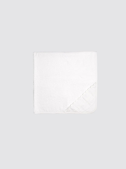 Toalla Baño Bebé Tira Bordada Blanca