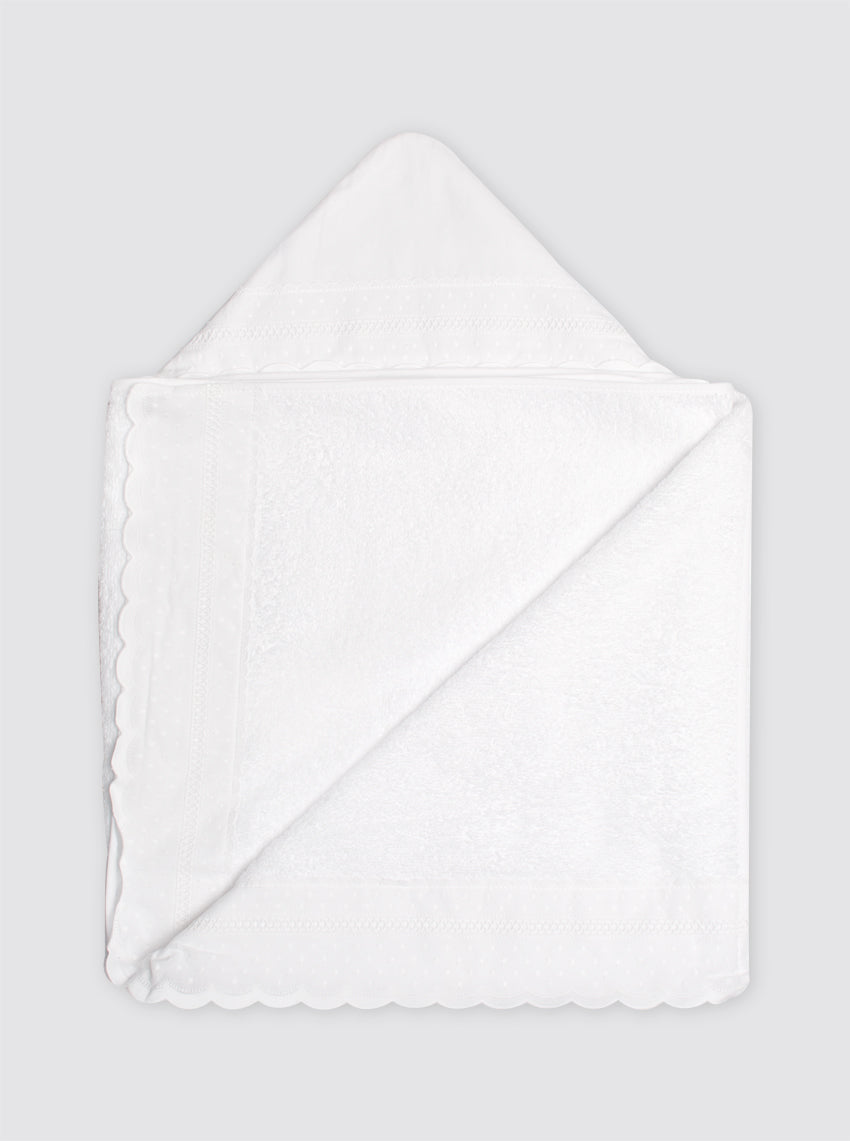 Toalla Mini Tira Bordada Blanca