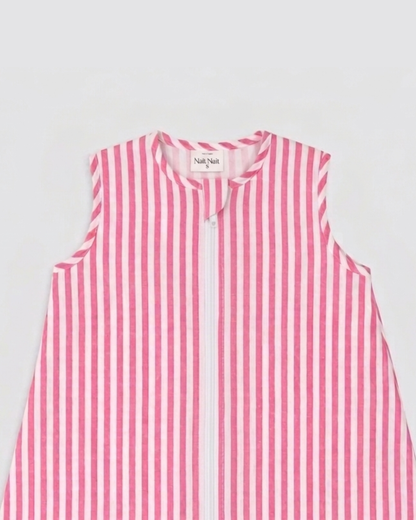 Pijama Burbuja Bambula Rayas Rosas