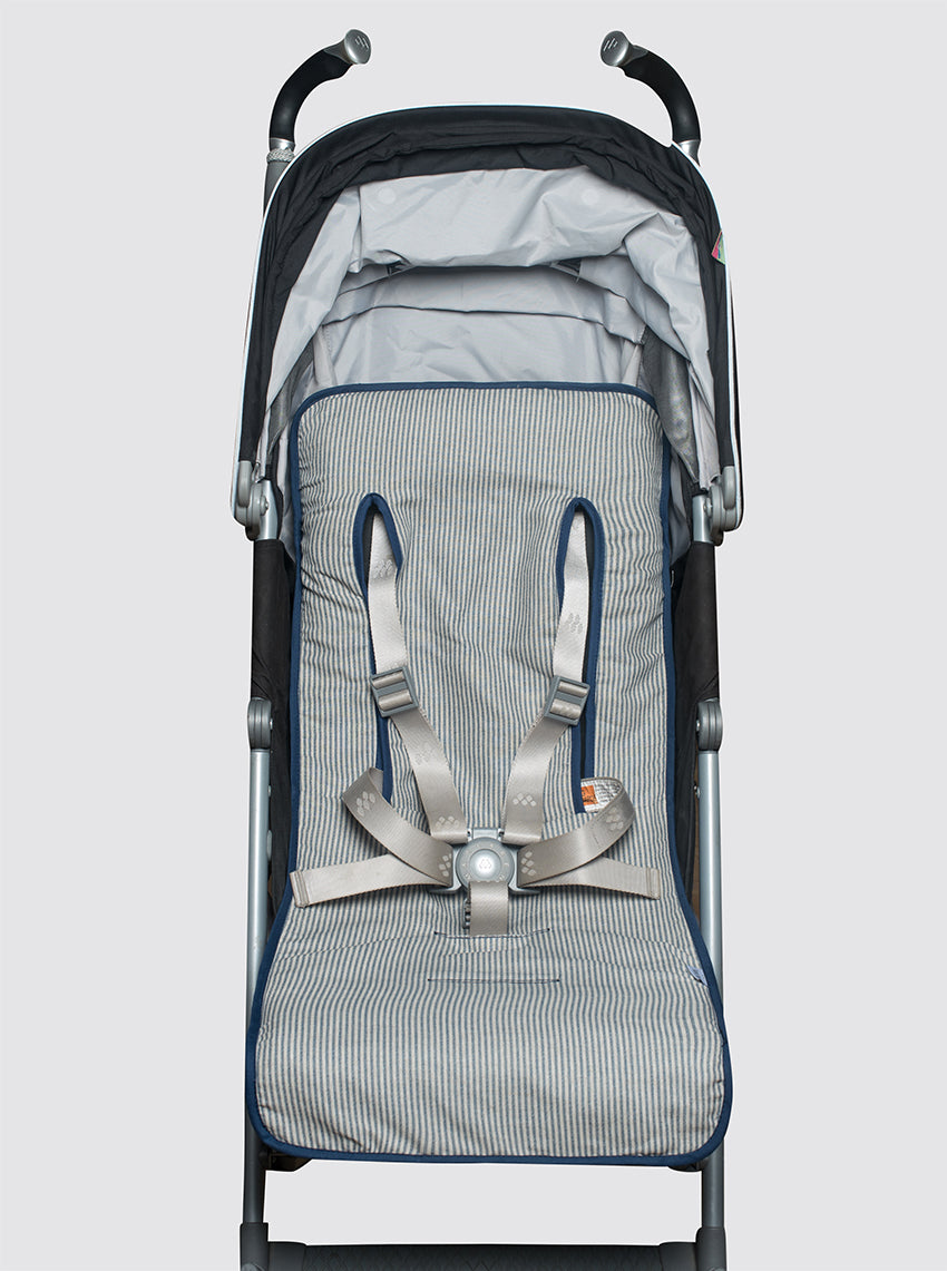 Funda de Verano Silla Ligera Lino Rustico Rayas Marino