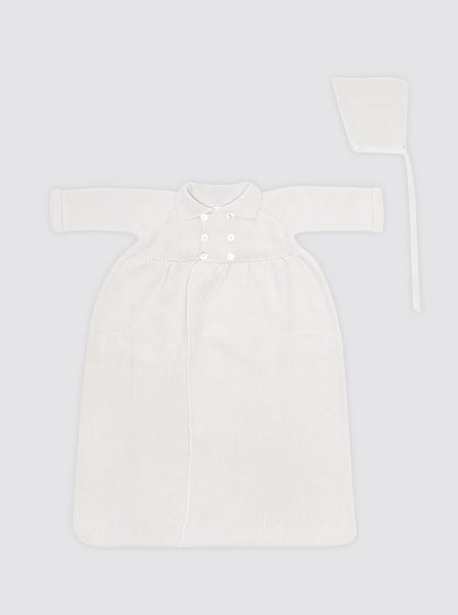 Winter Knit Coat + White Hat