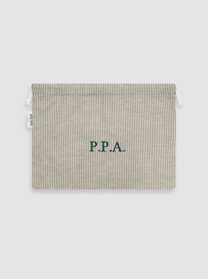 Talega Grande Lino Rústico Rayas Verde