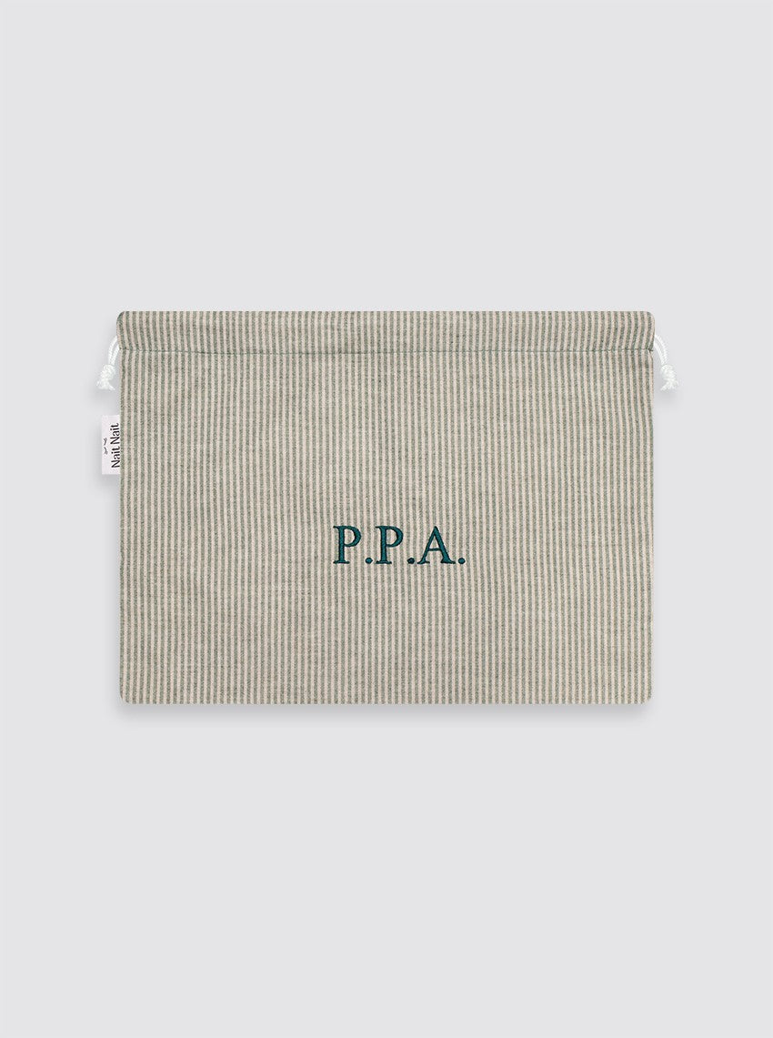 Talega Grande Lino Rústico Rayas Verde