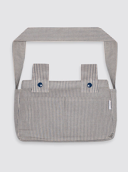 Small Trolley Bag Rustic Linen Stripes Navy