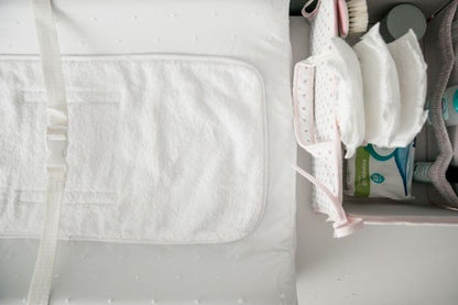 Baby Changing Table Cover for Furniture with White Dots