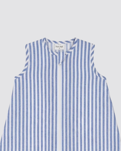 Pijama Burbuja Bambula Rayas Azules