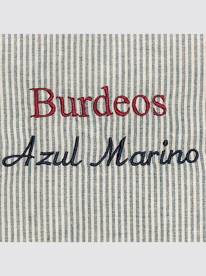 Small Garment Bag Rustic Linen Striped Navy