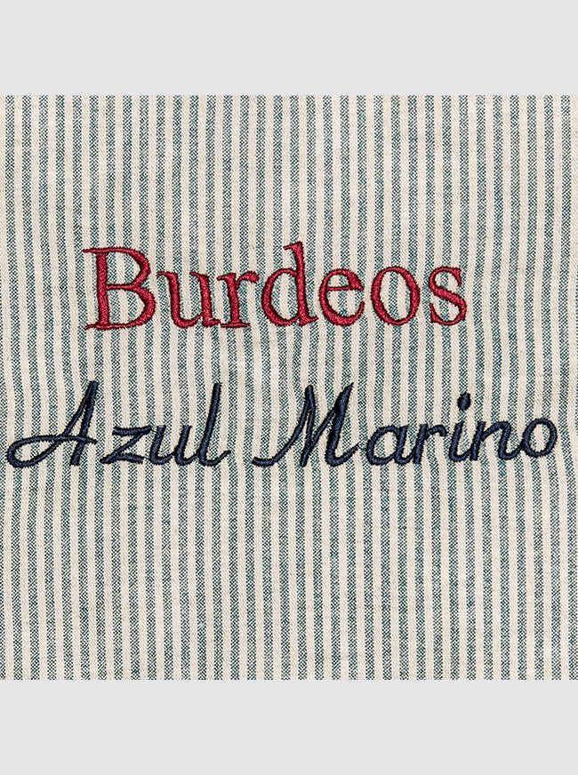 Bolsa de Ropa Pequeña Lino Rústico Rayas Marino