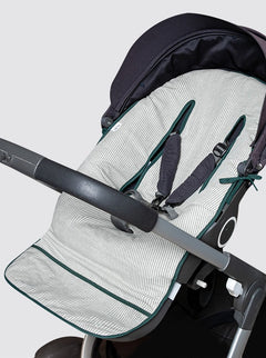 Housse de chaise d'été universelle rustique en lin à rayures vertes