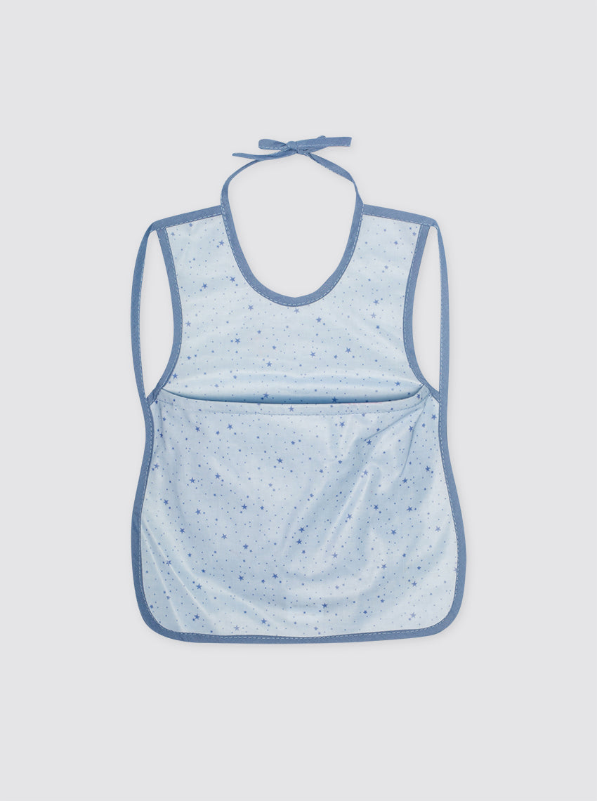 Babero Con Bolsillo Interior Estrellas Azules
