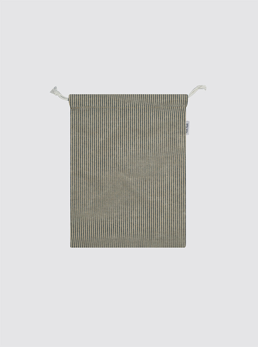 Talega Pequeña Lino Rústico Rayas Marino