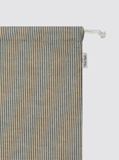 Talega Pequeña Lino Rústico Rayas Marino