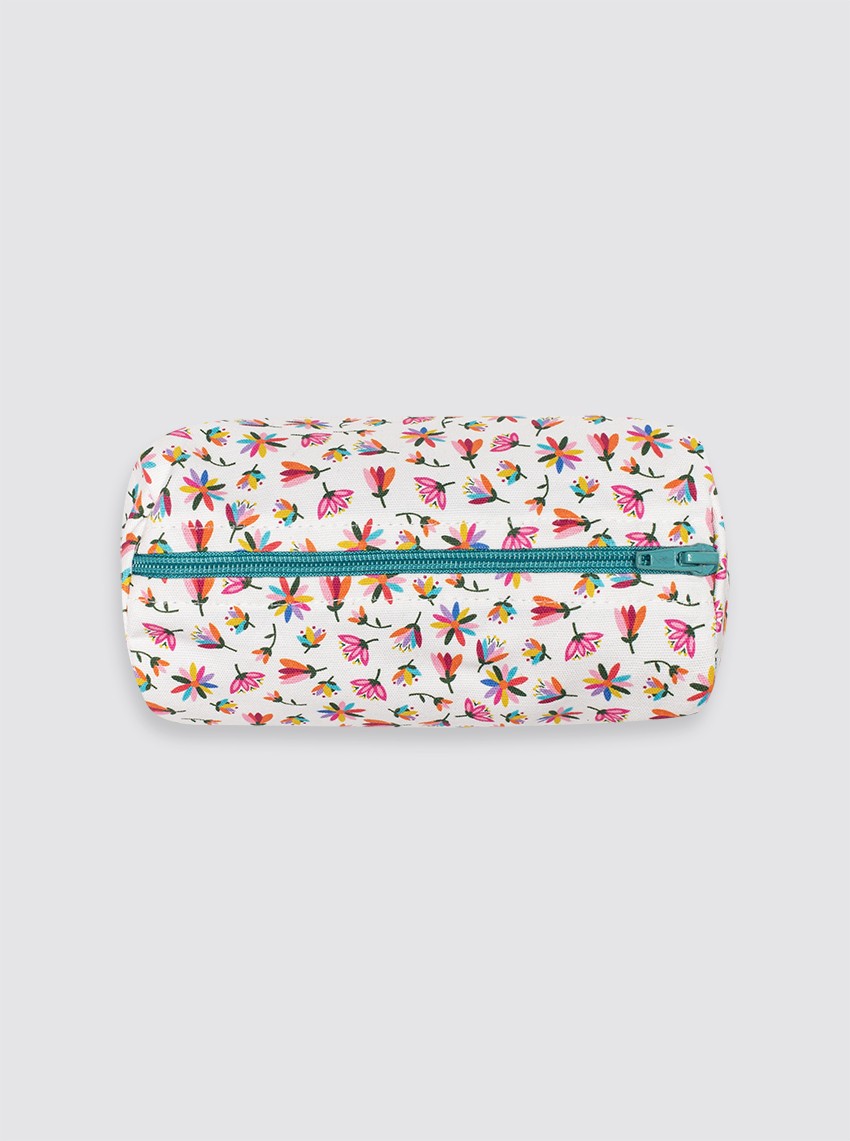 Petite trousse de toilette Otomi à fleurs turquoise