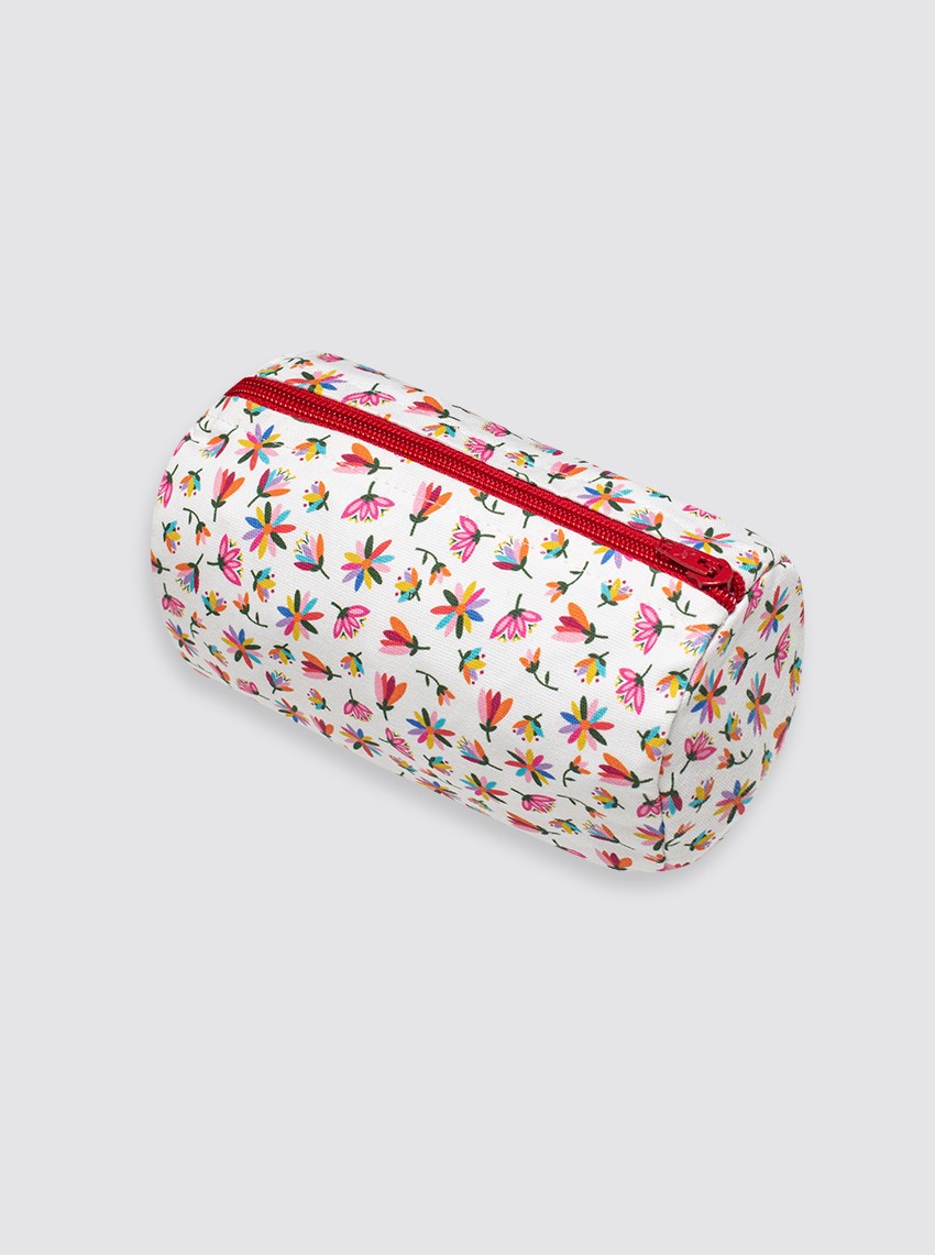Petite trousse de toilette Otomi à fleurs rouges