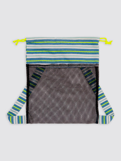 Mochila Rejilla Rayas Flúor Amarillo