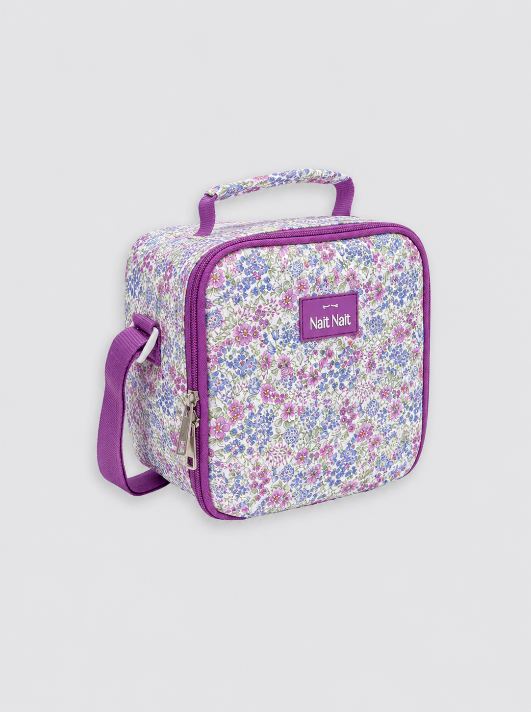 Bolsa Térmica Cuadrada Flores Lila
