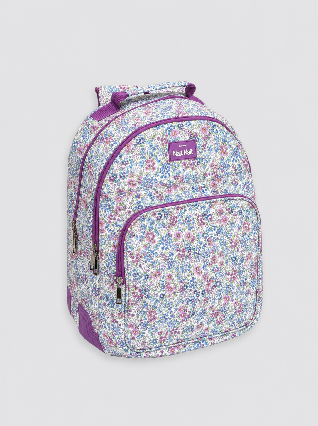 Mochila Grande Flores Lila