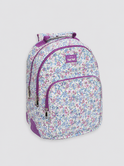 Mochila Grande Flores Lila