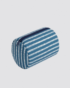 Trousse de toilette rayures plage bleue