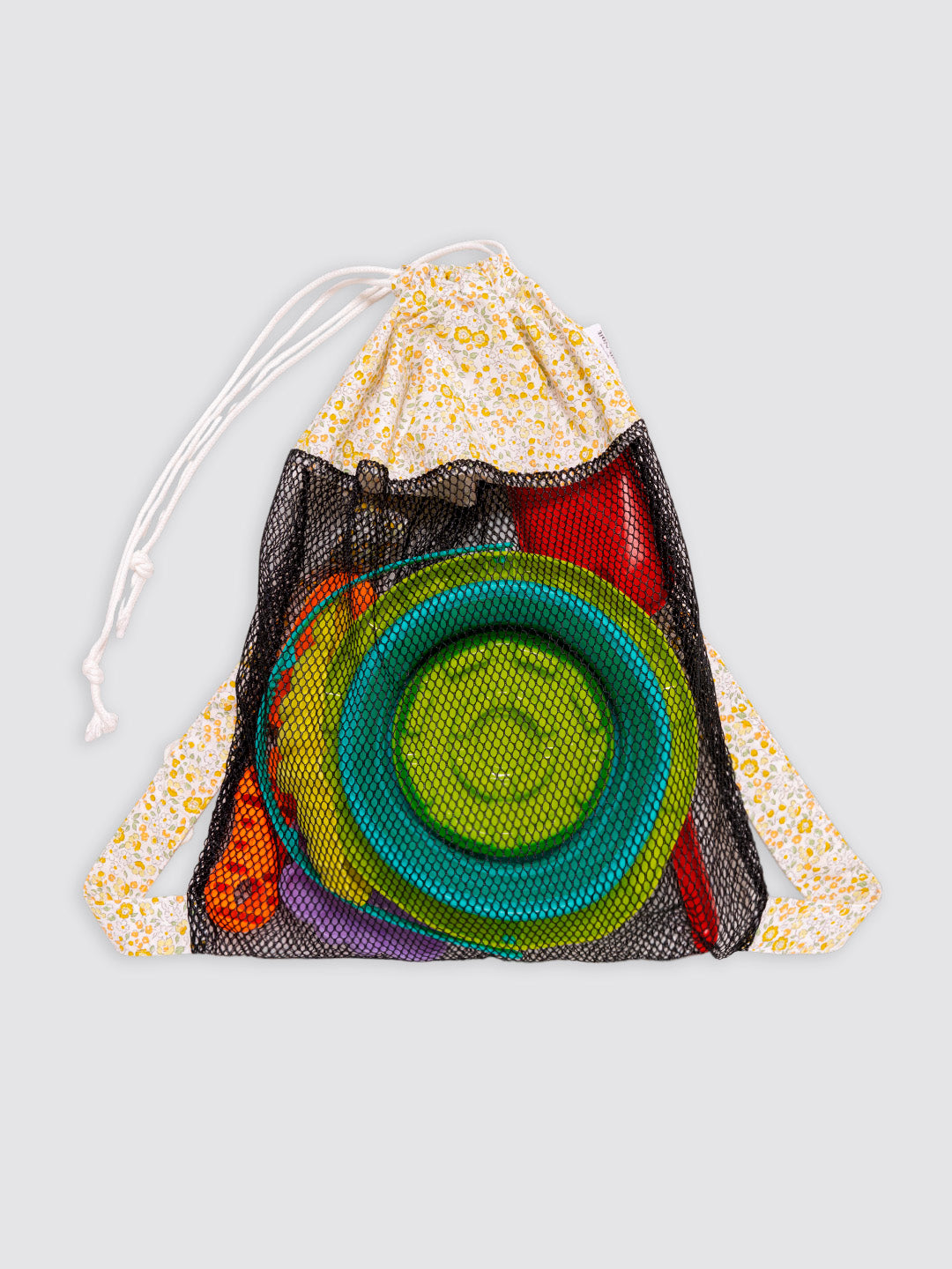 Mochila Rejilla Flores Catalina Amarillo