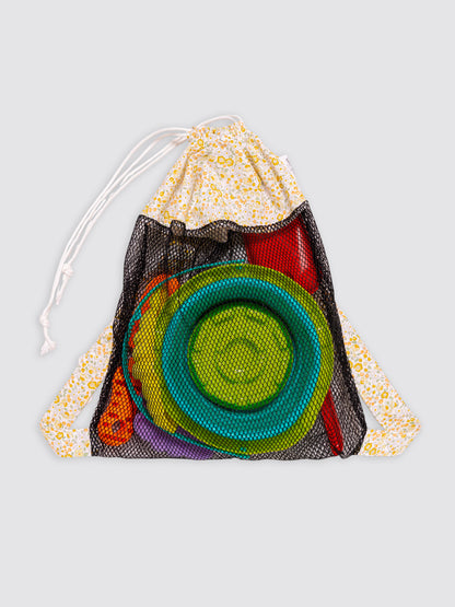 Mochila Rejilla Flores Catalina Amarillo