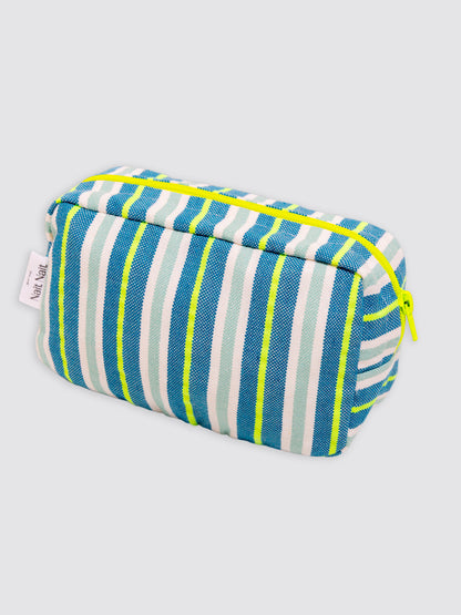 Neceser Pequeño Rayas Flúor Amarillo