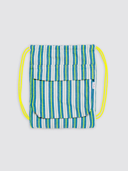 Playa Roll Bag Rayas Flúor Amarillo