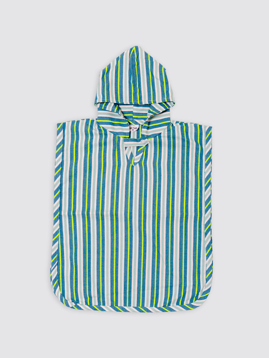 Poncho Playa Rayas Flúor Amarillo