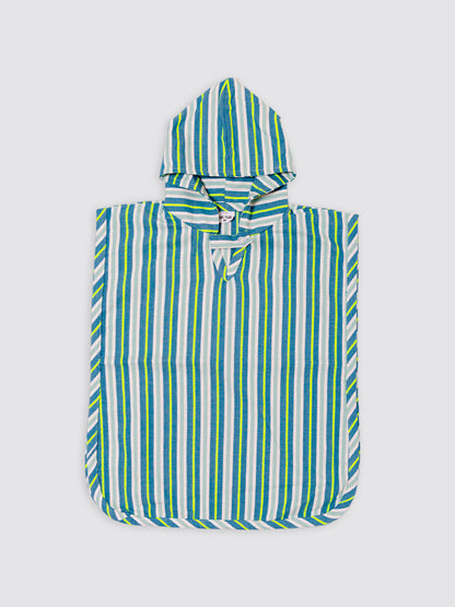 Poncho Playa Rayas Flúor Amarillo