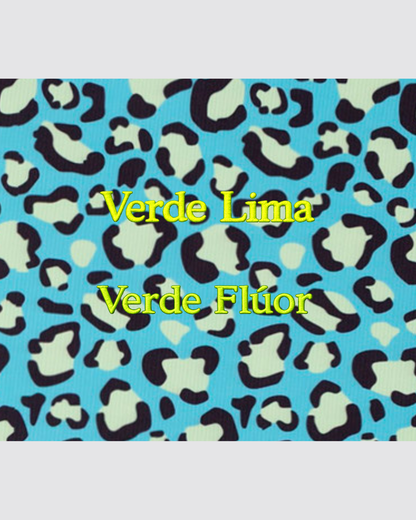 Estuche Portalápices Leopardo Verde Flúor