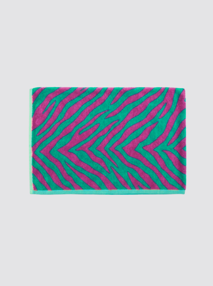 Toalla Playa Grande Animal Print Cebra Turquesa