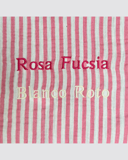 Pijama Burbuja Bambula Rayas Rosas